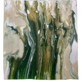 Groen & Tan Abstract Douchegordijn (Voorkant)