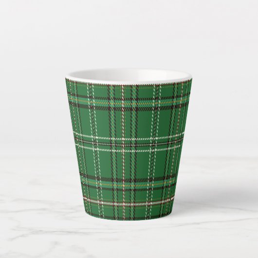 Groen Tartan Latte Mok (Voorkant)