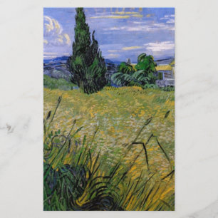 Groen tarweveld met cipres door Van Gogh. Briefpapier