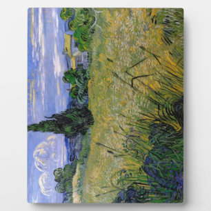 Groen tarweveld met cipres door Van Gogh. Fotoplaat