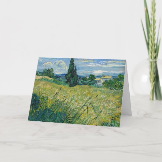 Groen tarweveld met cipres | Vincent van Gogh Kaart (Voorkant)