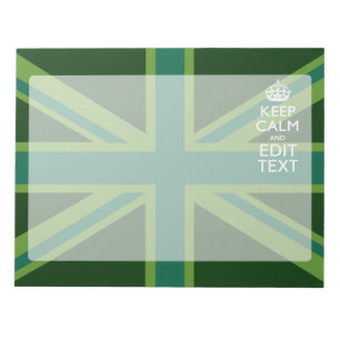 Groen Teal Keep Calm En Heb Je Tekst Union Jack Notitieblok