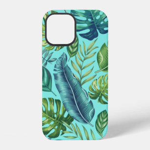 Groen & Teal Tropisch Palm Banaan Monstera Bladere iPhone 12 Hoesje