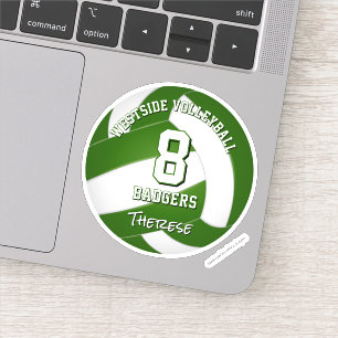 Groen team kleurt volleybalspeler sticker