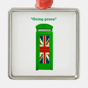'Groen' telefoontoestel in Londen Metalen Ornament