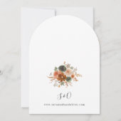 Groen & Terra Cotta Floral Wedding Arch Kaart (Achterkant)
