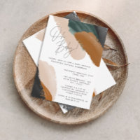Groen terracotta abstracte waterverf baby shower i