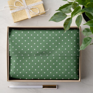 Groen Tissuepapier met Witte Stippen