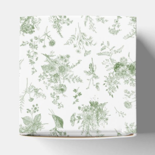 Groen Toile de Jouy Bloemen Bruids Brunch gunstbox Bedankdoosjes (Bovenkant)