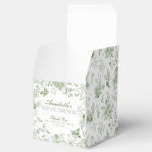 Groen Toile de Jouy Bloemen Bruids Brunch gunstbox Bedankdoosjes (Geopend)