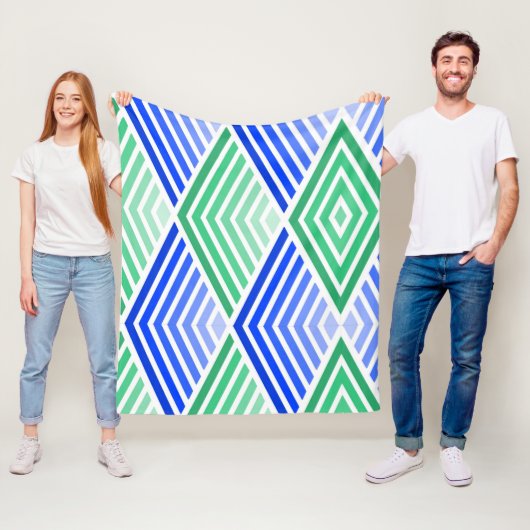 Groen tot Blauw Fleece Deken (In situ)