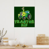 Groen tractorKind Poster (Keuken)