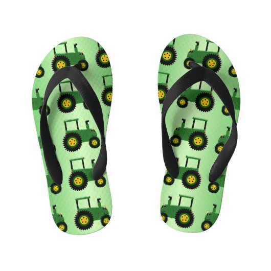 Groen tractorontwerp kinder teenslippers (Voetbed)