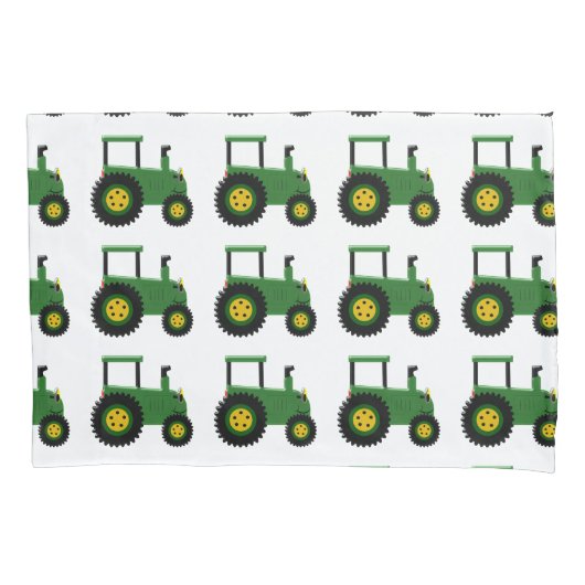 Groen tractorontwerp kussensloop (Voorkant)