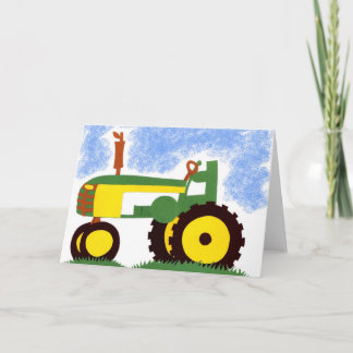Groen tractorWenskaart Kaart