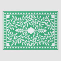 Groen Traditioneel Been Inlegwerk Decoupage Papier
