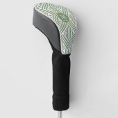 Groen Tribaal Patroon Monogram Golfheadcover (Schuin)