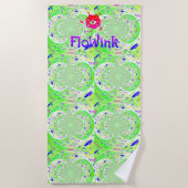 Groen Trippy Funky Strandlaken (Voorkant)