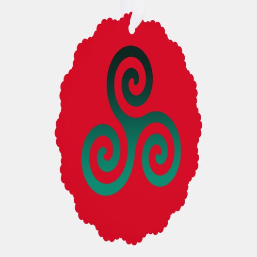 Groen Triskele Rood Ornament Kaart (Rechts)