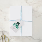 Groen Triskele Wit Cadeaulabel (Met Touw)