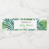 Groen Tropisch Blad Baby shower Favor Waterfles Etiket (Enkel label)