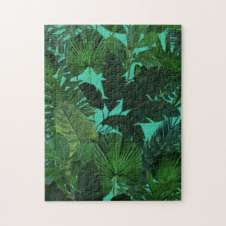 Groen Tropisch Blad Patroon Puzzel