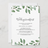 Groen Tropisch Eucalyptus Bruiloft Ontbijt Kaart (Voorkant)