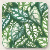 Groen tropisch lederen patroon bier onderzetter (Voorkant)