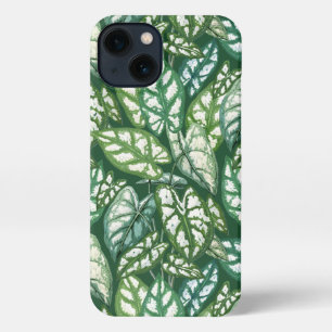Groen tropisch lederen patroon iPhone 13 hoesje