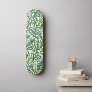 Groen tropisch lederen patroon skateboard