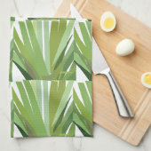 Groen tropisch lederen patroon theedoek (Quarter Fold)