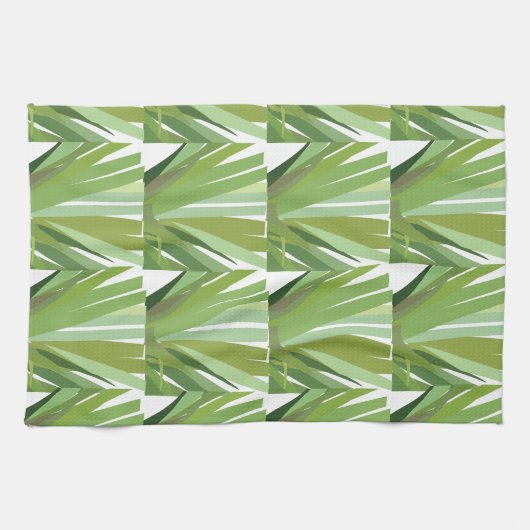 Groen tropisch lederen patroon theedoek (Horizontaal)