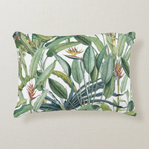 Groen tropisch Oerwoud Banaan Strelitzia Accent Kussen