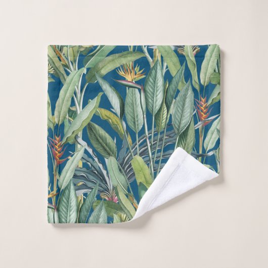 Groen tropisch Oerwoud Banaan Strelitzia Bad Handdoek (Wasdoekje)