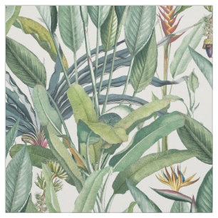 Groen tropisch Oerwoud Banaan Strelitzia Stof