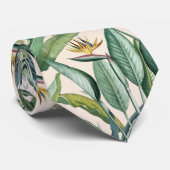 Groen tropisch Oerwoud Banaan Strelitzia Stropdas (Opgerold)