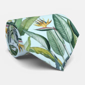 Groen tropisch Oerwoud Banaan Strelitzia Stropdas (Opgerold)