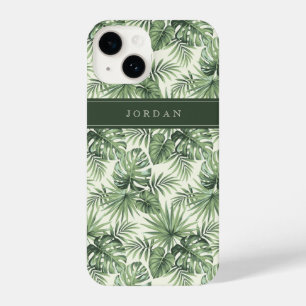 Groen Tropisch palm leest Patroon iPhone 14 Hoesje
