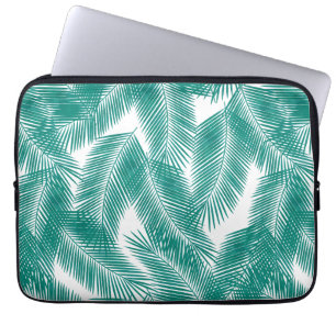 Groen Tropisch palm leest Patroon Laptop Sleeve