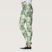 Groen Tropisch palm leest Patroon Leggings (Links)