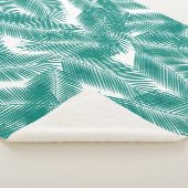 Groen Tropisch palm leest Patroon Sherpa Deken (3/4)