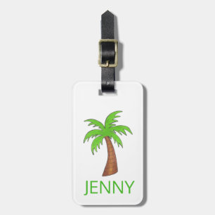 Groen tropisch palm Vacation Beach Island Bagagelabel