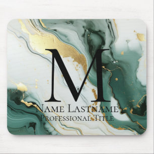 Groen Turkoois Monogram Muismat
