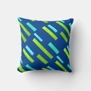 Groen Turquoise Blue Blocks Abstract Sierkussen