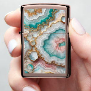Groen Turquoise Blush Roze Goud Marmer Patroon