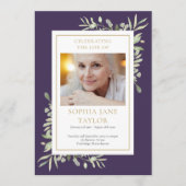 Groen Uitvaart Herdenkingsdienst Order Of Service  Programma (Voorkant)