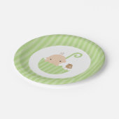 Groen Umbrella Neutraal Baby shower Papieren Bordje (Gekanteld)