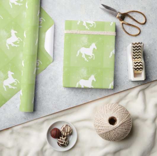 Groen Unicorn Weddenschap Wrapping Paper Cadeaupapier (Crafts)
