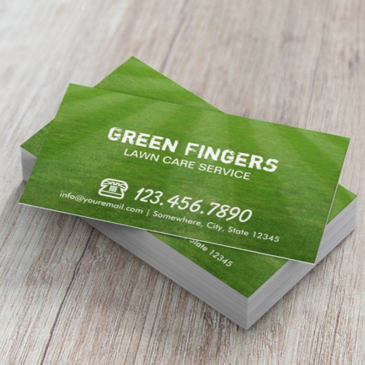 Groen vakgebied voor graszorg en landschapsontwerp visitekaartje