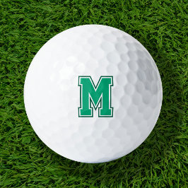 Groen varsity monogram golfballen